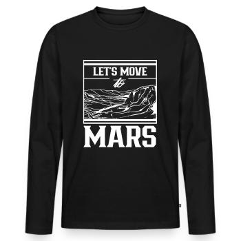 Departure to Mars Astronaut Planet Space - Men's Premium Organic Long Sleeve Shirt - black - Front - Nico (187cm)