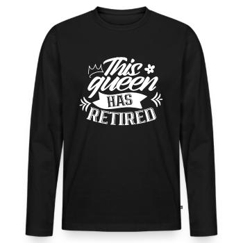 Cette reine a une pension de retraite - T-shirt manches longues Premium bio Homme - noir - Devant - Nico (187cm)