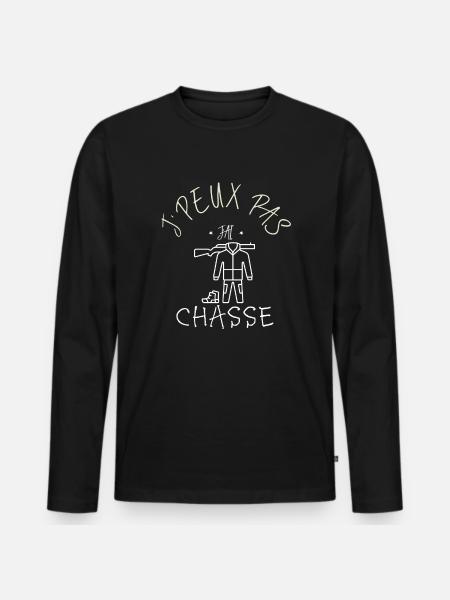 J'peux pas j'ai chasse - T-shirt manches longues Premium bio Homme - noir