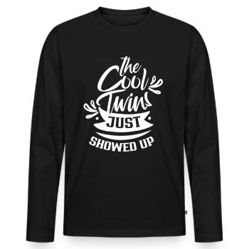 Les jumeaux cool viennent d’apparaître Humour - T-shirt manches longues Premium bio Homme - noir - Devant - Nico (187cm)