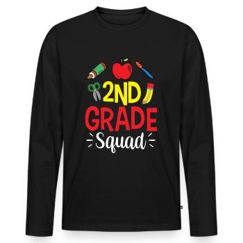 Second Grade Team Second Class Teachers - Men's Premium Organic Long Sleeve Shirt - black - Front - Nico (187cm)
