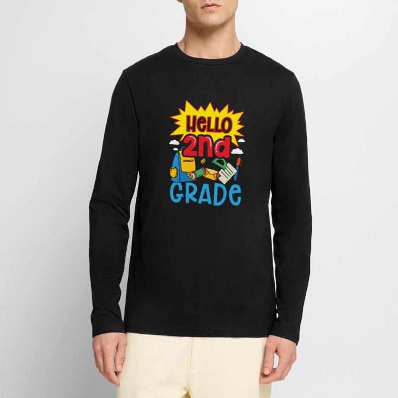 Hello 2nd Class Second Class Second Grader Men's Premium Organic Long Sleeve Shirt