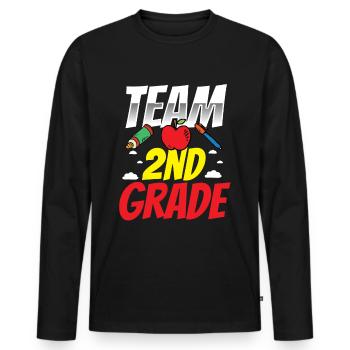 Team Second Class Second Grader School Teacher - Men's Premium Organic Long Sleeve Shirt - black - Front - Nico (187cm)