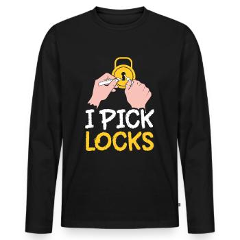 Ich Knacke Schlösser Schloss Lock Picking Knacker - Männer Premium Bio Langarmshirt - Schwarz - Vorne - Nico (187cm)