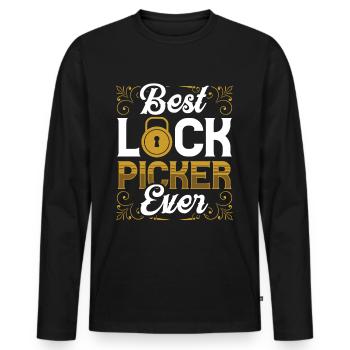 Le meilleur serrurier jamais choisi - T-shirt manches longues Premium bio Homme - noir - Devant - Nico (187cm)
