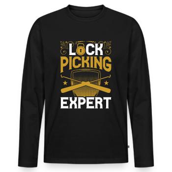 Lockpicking Experte Schloss Lock Picking Knacken - Männer Premium Bio Langarmshirt - Schwarz - Vorne - Nico (187cm)