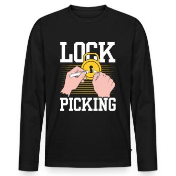 Lock Picking Knacker Knacken Schloss Lockpicking - Männer Premium Bio Langarmshirt - Schwarz - Vorne - Nico (187cm)