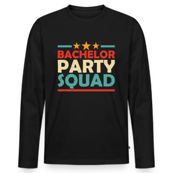 Junggesellenabschied Squad Junggeselle Braut - Männer Premium Bio Langarmshirt - Schwarz - Vorne - Nico (187cm)