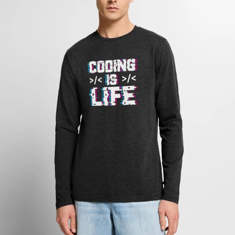 Coding is Life Programmer Coder Code Men's Premium Organic Long Sleeve Shirt