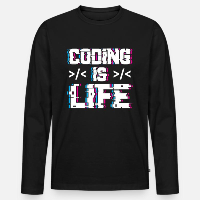 Coding is Life Programmer Coder Code Men's Premium Organic Long Sleeve Shirt
