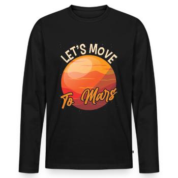 Departure to Mars Space Planet Astronaut - Men's Premium Organic Long Sleeve Shirt - black - Front - Nico (187cm)