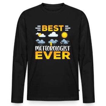 Meilleur météorologue de tous les temps profession de météorologue - T-shirt manches longues Premium bio Homme - noir - Devant - Nico (187cm)
