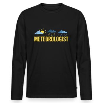 Météorologue Prévisions météorologiques Profession de météorologue - T-shirt manches longues Premium bio Homme - noir - Devant - Nico (187cm)