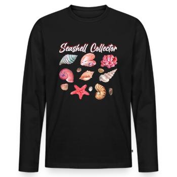 Shell collectors Mussel collectors collect mussels - Men's Premium Organic Long Sleeve Shirt - black - Front - Nico (187cm)