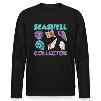 Shell collectors Mussel collectors collect mussels - Men's Premium Organic Long Sleeve Shirt - black - Front - Nico (187cm)