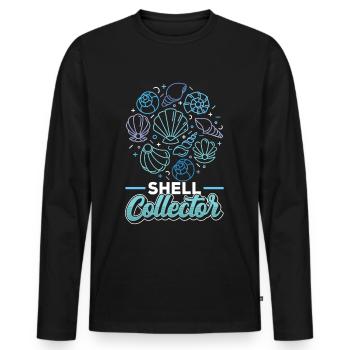 Shell collectors Mussel collectors collect mussels - Men's Premium Organic Long Sleeve Shirt - black - Front - Nico (187cm)