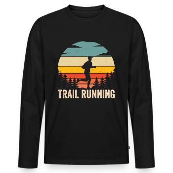 Course en sentier Coureur Course en sentier Course en sentier - T-shirt manches longues Premium bio Homme - noir - Devant - Nico (187cm)