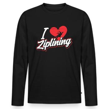 Ich Liebe Ziplining Sport Seilrutsche Zipline - Männer Premium Bio Langarmshirt - Schwarz - Vorne - Nico (187cm)