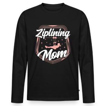 Ziplining Mama Sprüche Zipline Seilrutsche Sport - Männer Premium Bio Langarmshirt - Schwarz - Vorne - Nico (187cm)
