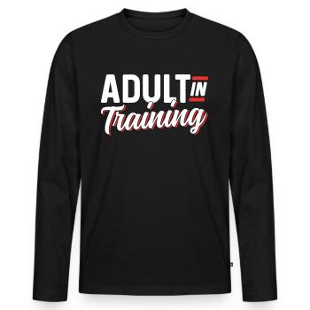 Adult In Education Birthday Adult - Men's Premium Organic Long Sleeve Shirt - black - Front - Nico (187cm)