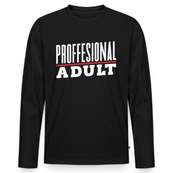 Professional Adult Birthday Adult - Men's Premium Organic Long Sleeve Shirt - black - Front - Nico (187cm)
