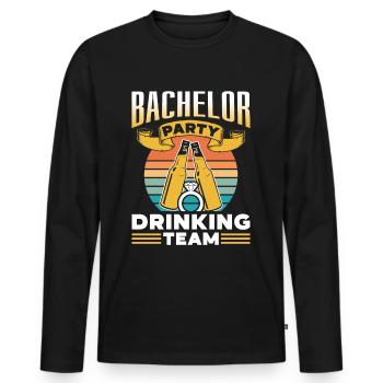 Bachelor Party Drinking Team Drinking Team Bride - Men's Premium Organic Long Sleeve Shirt - black - Front - Nico (187cm)