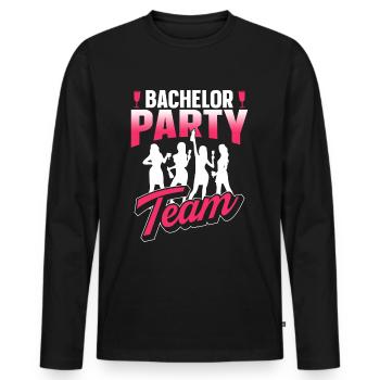 Bachelor Party Team Bachelor Bride - Men's Premium Organic Long Sleeve Shirt - black - Front - Nico (187cm)