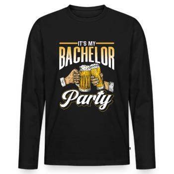 It's my bachelorette party bachelor bride - Men's Premium Organic Long Sleeve Shirt - black - Front - Nico (187cm)
