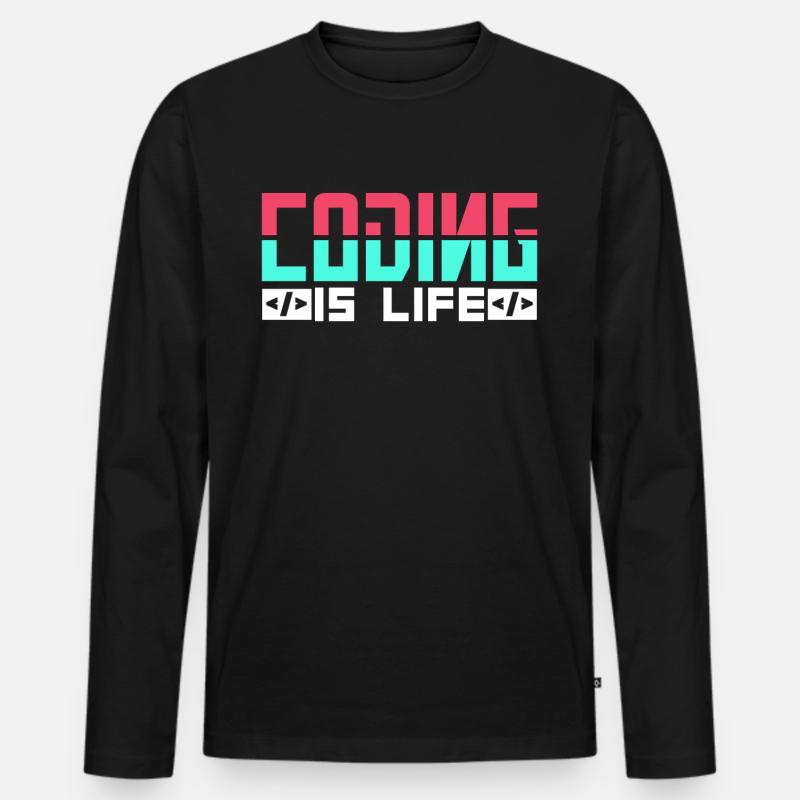 Coding is Life Programmer Coder Code Men's Premium Organic Long Sleeve Shirt