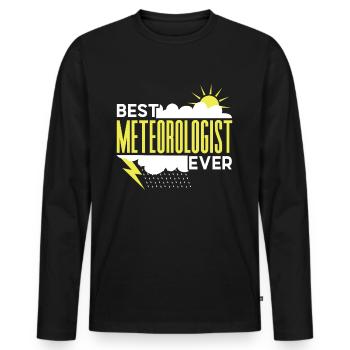 Meilleur météorologue de tous les temps profession de météorologue - T-shirt manches longues Premium bio Homme - noir - Devant - Nico (187cm)
