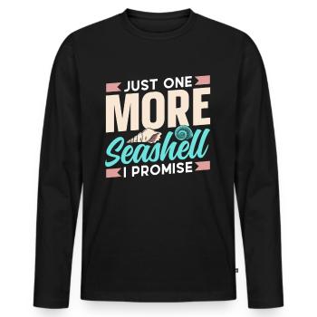 Nur Noch Eine Muschel Ich Verspreche Es Muscheln - Männer Premium Bio Langarmshirt - Schwarz - Vorne - Nico (187cm)
