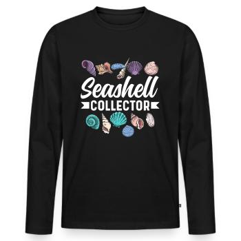 Shell collectors Shell collectors Collecting mussels - Men's Premium Organic Long Sleeve Shirt - black - Front - Nico (187cm)