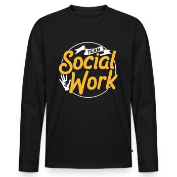 Social Work Team Social Worker Social Work - Men's Premium Organic Long Sleeve Shirt - black - Front - Nico (187cm)