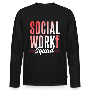 Social Work Team Social Worker Social Work - Men's Premium Organic Long Sleeve Shirt - black - Front - Nico (187cm)