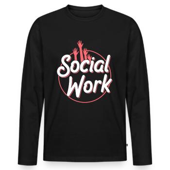 Travail social Travail social Profession de travailleur social - T-shirt manches longues Premium bio Homme - noir - Devant - Nico (187cm)