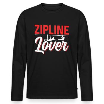 Ziplining Liebhaber Zipline Seilrutsche Sport - Männer Premium Bio Langarmshirt - Schwarz - Vorne - Nico (187cm)