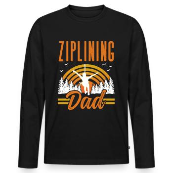 Ziplining Papa Seilrutsche Zipline Sport Sprüche - Männer Premium Bio Langarmshirt - Schwarz - Vorne - Nico (187cm)