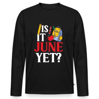 C’est déjà juin Rentrée Rentrée Rentrée - T-shirt manches longues Premium bio Homme - noir - Devant - Nico (187cm)