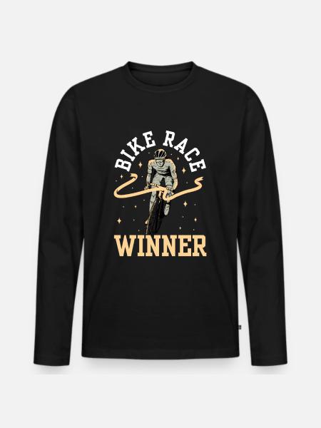 Winner of the cycling race Cycling race Cyclists - Men's Premium Organic Long Sleeve Shirt - black