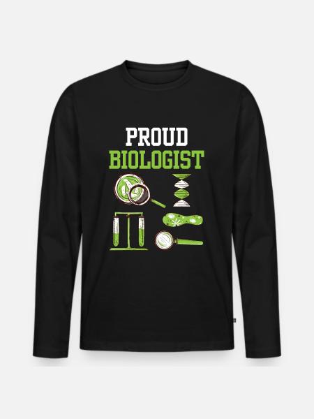 Fier biologiste Professeur de biologie - T-shirt manches longues Premium bio Homme - noir