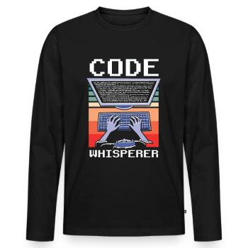 Code Flüsterer Programmierer Coding Coder - Männer Premium Bio Langarmshirt - Schwarz - Vorne - Nico (187cm)