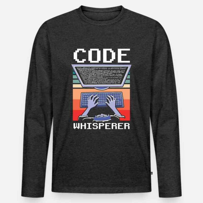 Code Whisperer Programmer Coding Coder Men's Premium Organic Long Sleeve Shirt