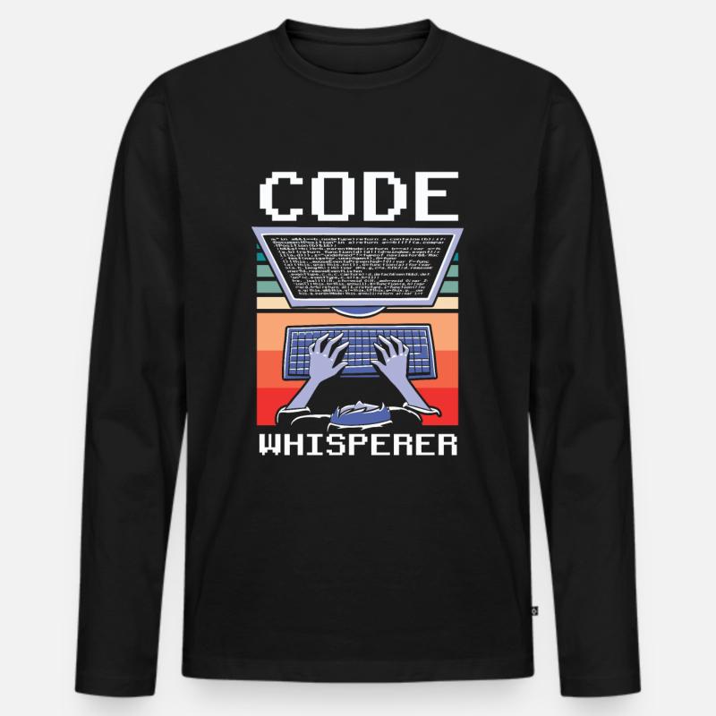 Code Whisperer Programmer Coding Coder Men's Premium Organic Long Sleeve Shirt
