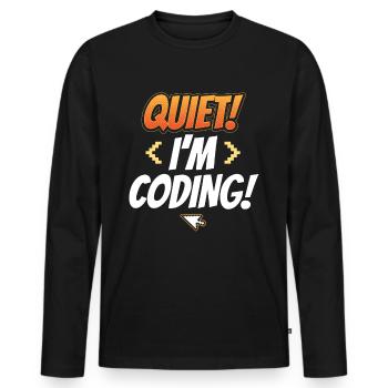 Programmation Silent I Programmation Codeur Programmation - T-shirt manches longues Premium bio Homme - noir - Devant - Nico (187cm)