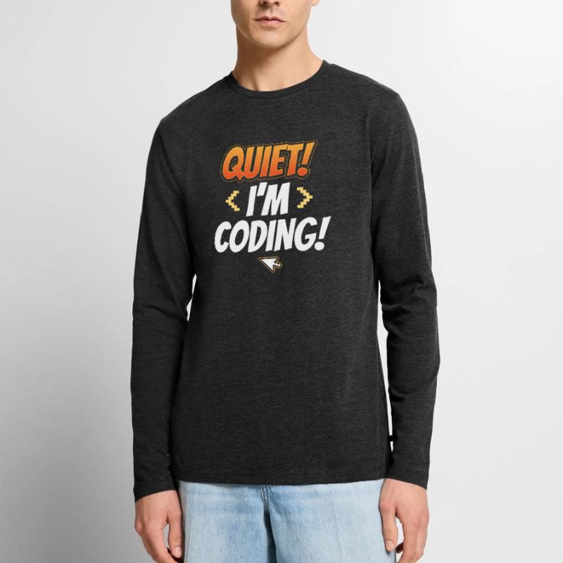 Silent I Programming Coding Coder Programming Men's Premium Organic Long Sleeve Shirt