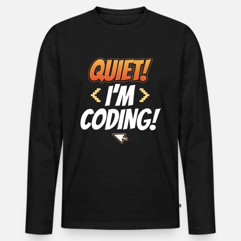 Programmation Silent I Programmation Codeur Programmation T-shirt manches longues Premium bio Homme