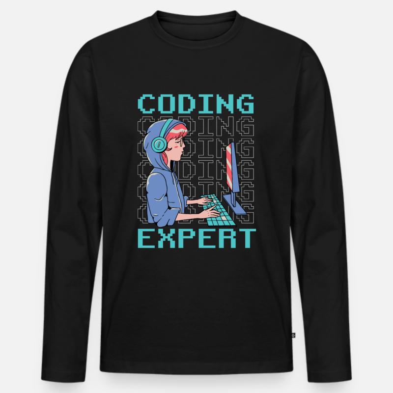 Programmeur Codeur Expert en programmation - T-shirt manches longues Premium bio Homme - noir