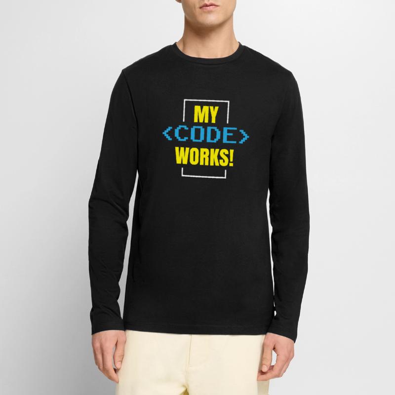 Mein Code Funktioniert Programmieren Coding Coder Männer Premium Bio Langarmshirt