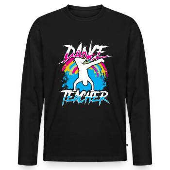Professeur de danse Professeur de danse École de danse Cours de danse - T-shirt manches longues Premium bio Homme - noir - Devant - Nico (187cm)