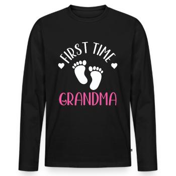 First Time Grandma Cute Grandparents First Time - Men's Premium Organic Long Sleeve Shirt - black - Front - Nico (187cm)